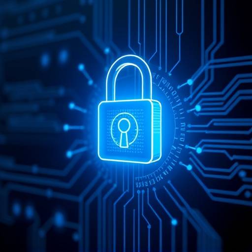 Illustration de protection des données avec un cadenas numérique.